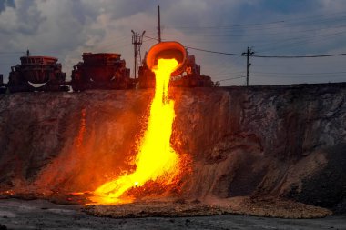 Yerli cüruf deşarj demir döküm, sanayi peyzaj