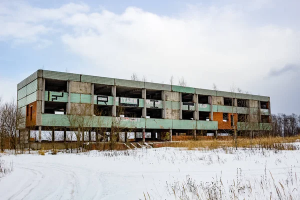 Borovsk Ryssland Februari 2015 Övergiven Halvfärdig Byggnad — Stockfoto