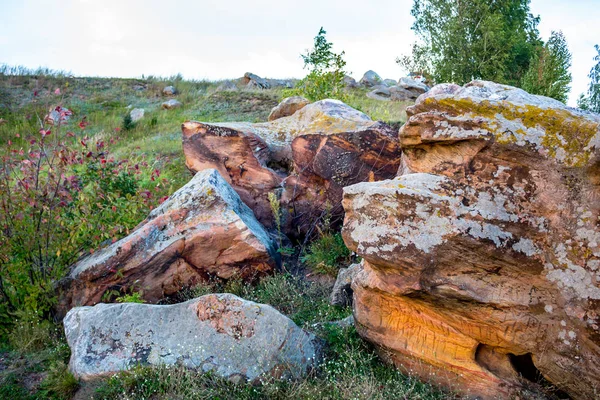 Pedras Sagradas Área Aldeia Krasnogorye Monumento Natureza Pedras Bruxas Vale — Fotografia de Stock