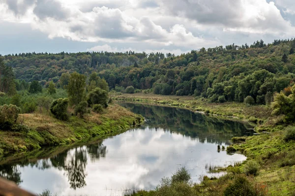 Sonra Yağmur Kaluzhskaya Bölge Nikola Lenivets Köyü Ugra Nehri Nin — Stok fotoğraf