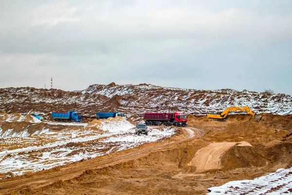 Potresovo Rusia Diciembre 2015 Fosa Arena Potresovo Invierno Minería — Foto de Stock