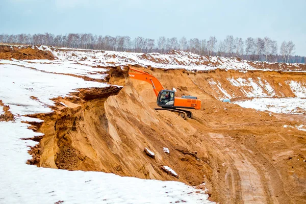 Potresovo Rusia Diciembre 2015 Fosa Arena Potresovo Invierno Minería — Foto de Stock