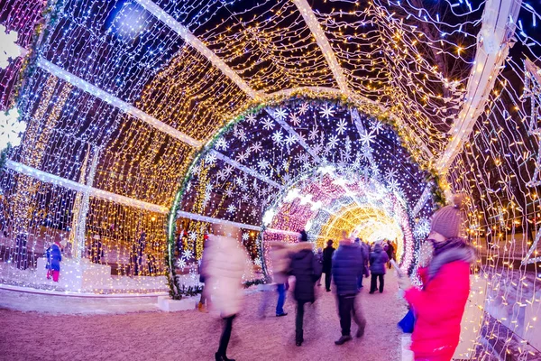 Moscú Rusia Enero 2016 Túnel Luz Bulevar Tverskoy Tverskoy Bulvar —  Fotos de Stock