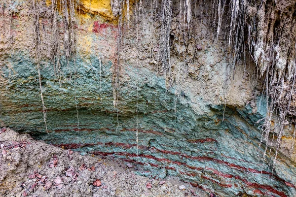 Barro Colores Barranco Con Arroyo — Foto de Stock