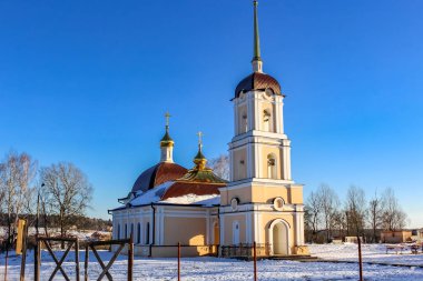 Virgin Nikolsky 19. yüzyılda sonunda Doğuş Kilisesi. Zhukovsky bölge, Kaluzhskaya region, Rusya Federasyonu