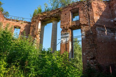 Petrovskoe-Alabino Emlak - 18. yüzyıl, Moscow Region, Rusya'nın sonunda terk edilmiş bir çiftlik kalıntıları. Ağustos 2017