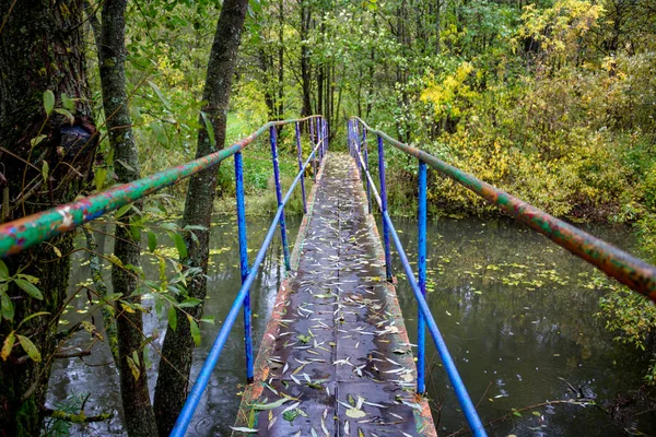 Een Voetgangersbrug Sukhodrev Rivier Het Grondgebied Van Het Sanatorium Van — Stockfoto