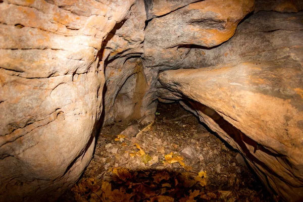 Kozelsk Sosensky Russia January 2019 Grotto Nature Monument Chertovo Gorodische — Stock Photo, Image