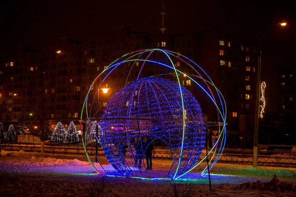 Obninsk Russia December 2018 Objek Seni Jalanan Dalam Bentuk Bola — Stok Foto