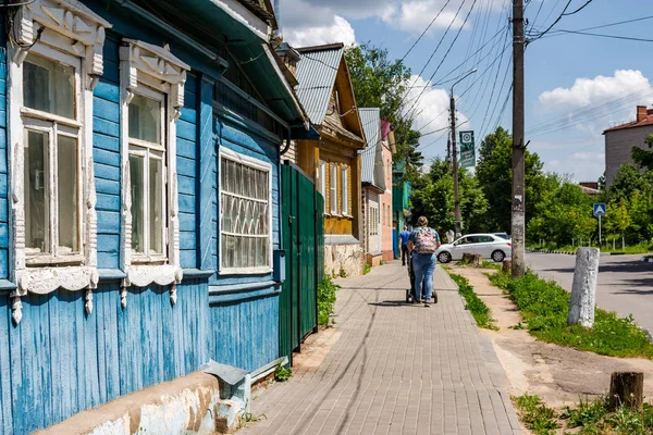 Borovsk Rusya Haziran 2019 Borovsk Şehrinin Alçak Binaları Mira Street — Stok fotoğraf