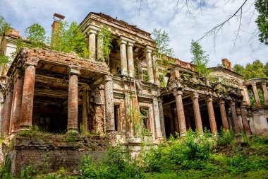 Saray Yaroşenko kalıntıları geç 19. Sanatoryum Pavlishchev-Bor, Yuhnovskiy district, Kaluzhskiy region, Rusya - Temmuz 2019
