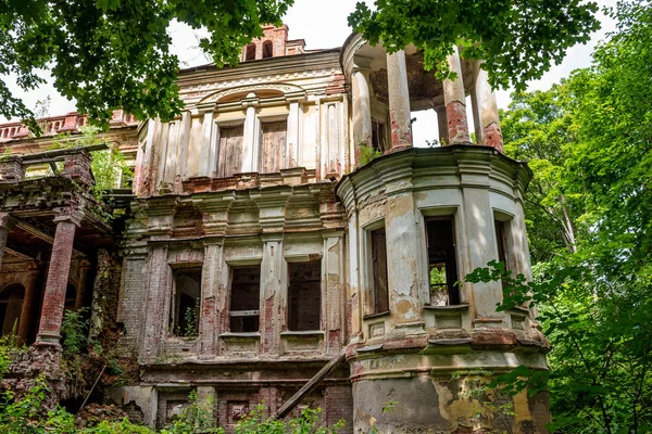 Ruins Palace Yaroshenko Late 19Th Century Estate Stepanovskoe Pavlishchevo Fragment — Stock Photo, Image