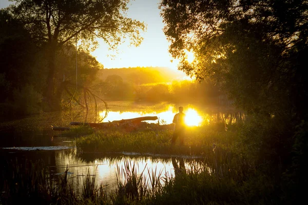 Bright Beautiful Sunset River — Stock Photo, Image