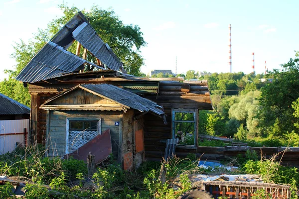 Geschakeld Oud Houten Huis Het Dorp District Maloyaroslavets Regio Kaluzjski — Stockfoto