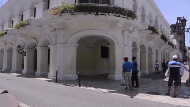 Санто Домінго Домініканська Республіка 2020 Передній Вигляд Палацу Перед Двоповерховим — стокове відео