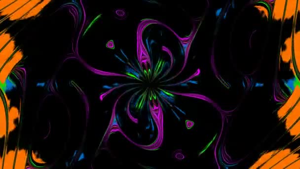 Abstract Changing Flower Flor Muda Continuamente Sua Forma Cores Saturadas — Vídeo de Stock