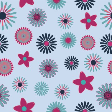 Pretty Renkli soyut çiçek vektör Dikişsiz desen arka plan. Hurda rezervasyon, tekstil, Hediyelik ambalaj ve duvar kağıdı projeler için mükemmel.