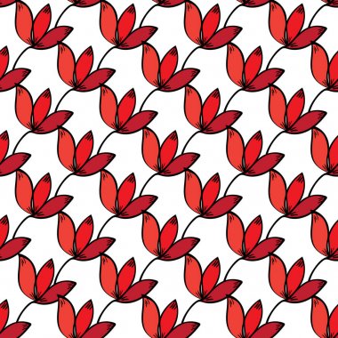 Dikişsiz kırmızı çiçek desen arka plan.