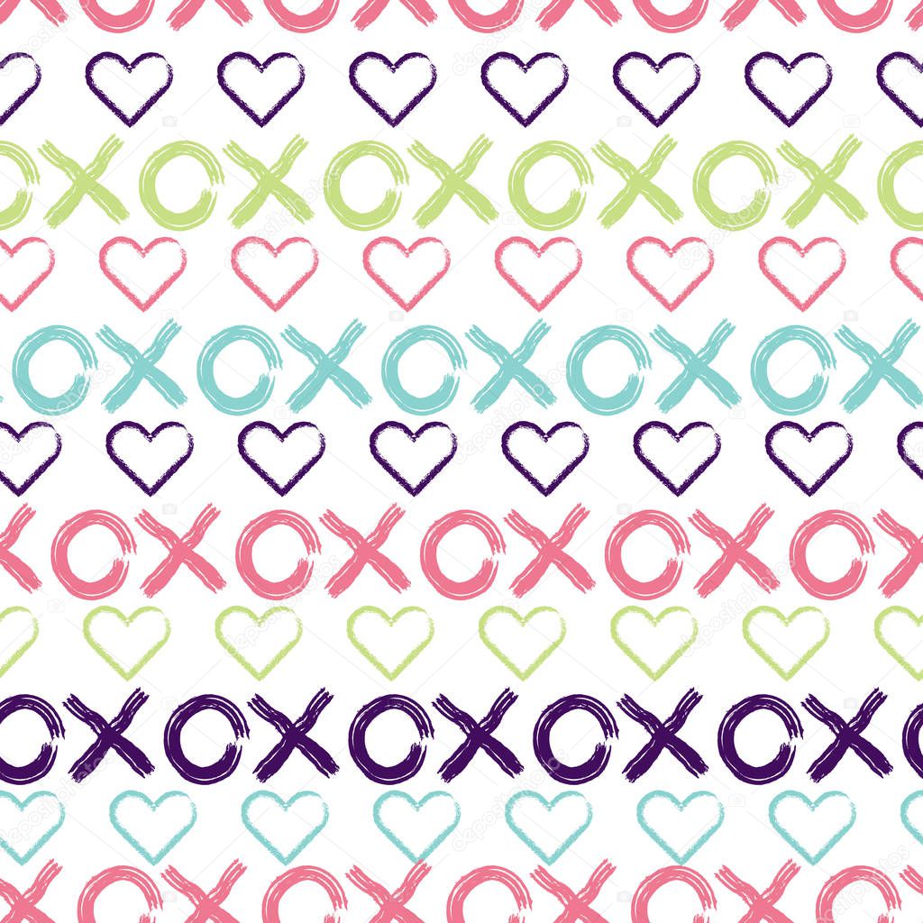 Hugs and kisses seamless pattern background.