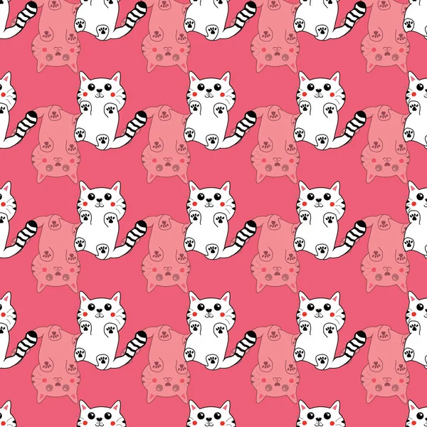 El çizilmiş sevimli kedi yavruları desen arka plan.