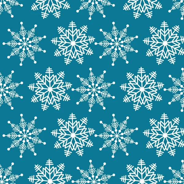 Merveilles hivernales cristal de flocon de neige blanc délicat sur un fond bleu sarcelle . — Image vectorielle