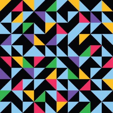 Üçgenler ile çok renkli geometrik truchet desen arka plan