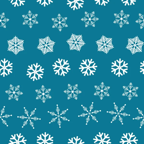 Hiver pays des merveilles cristal de flocon de neige blanc délicat sur un fond bleu . — Image vectorielle