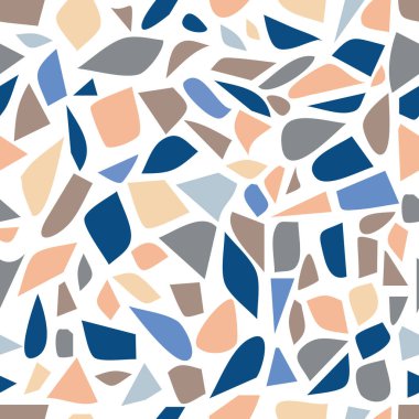 Renkli modaya uygun Terrazzo vektör desenli arka plan. 