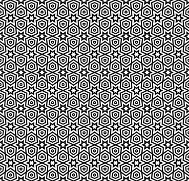 Klasik siyah ve beyaz arkaplanda soyut geometrik vektör deseni