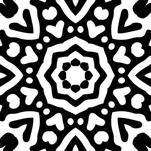 古典的な黒と白のシームレスなパターンベクトルの背景に幾何学的なパターンを導入. — ストックベクタ