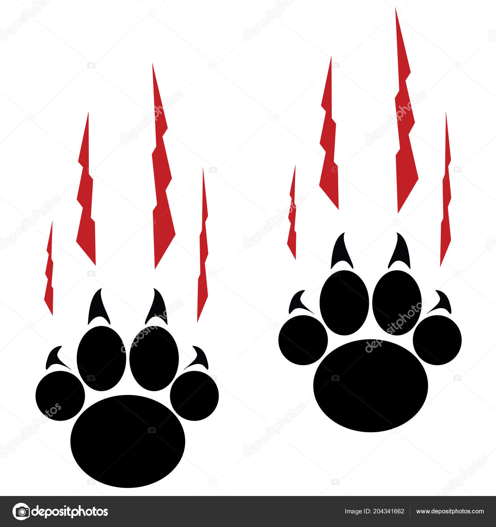 Huellas de un gato grande. Trazas de pantera o tigre Vector de stock  #204341662 de ©tcheres, image size:1600x1700