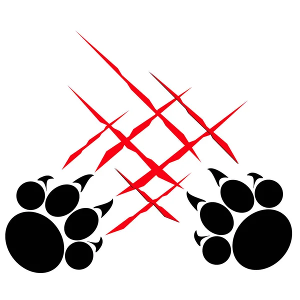 Ayak izleri büyük bir kedi. Panter veya kaplan izleri