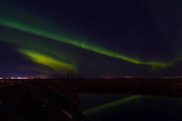 Aurora Borealis Norilsk Ekim 2018 — Stok fotoğraf