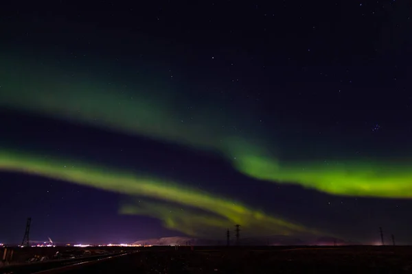 Aurora Borealis Norilsk Ekim 2018 — Stok fotoğraf