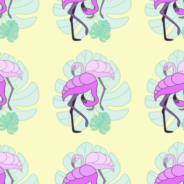 Sorunsuz vektör Flamingo desen