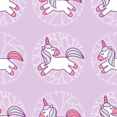 Tek boynuzlu at seamless modeli