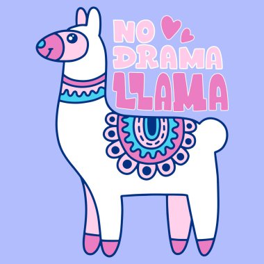 Şirin Lama ile el çizilmiş öğeleri