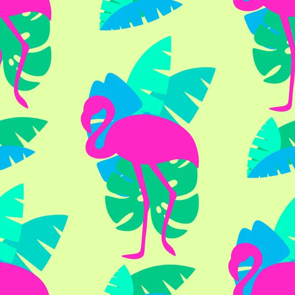 Naadloze Flamingo Patroon Vector — Stockvector