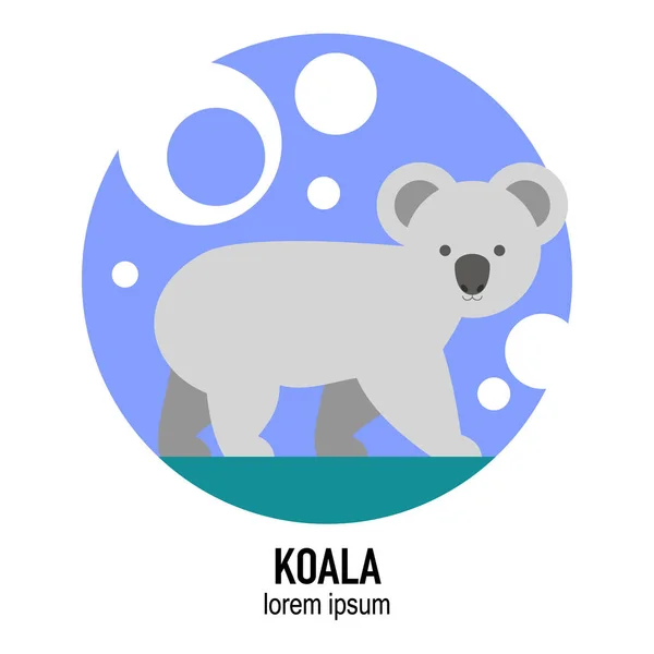 Koala Animale Vettore Illustrazione Piatta — Vettoriale Stock