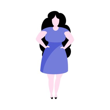 Vektör karikatür çizim artı boyutu kadın