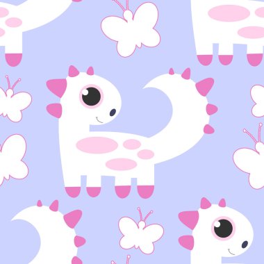 Sevimli dinozor seamless modeli