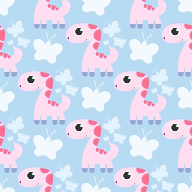 Sevimli dinozor seamless modeli