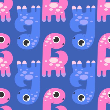 Sevimli dinozor seamless modeli