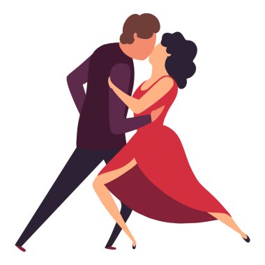 Karikatür çizimi dansçılar çifti. Vektör çizim