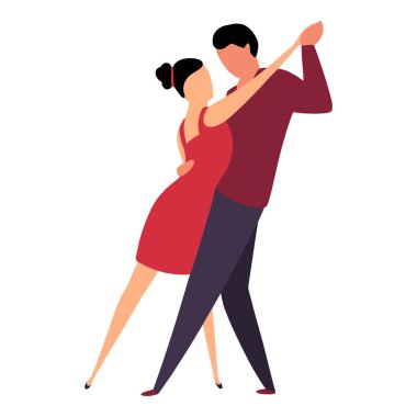 Karikatür çizimi dansçılar çifti. Vektör çizim