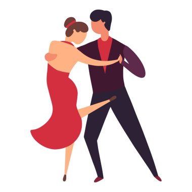 Karikatür çizimi dansçılar çifti. Vektör çizim
