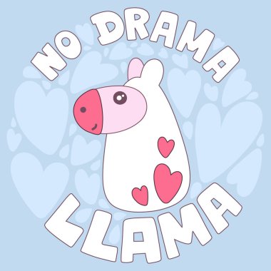 Şirin Lama ile el çizilmiş öğeleri