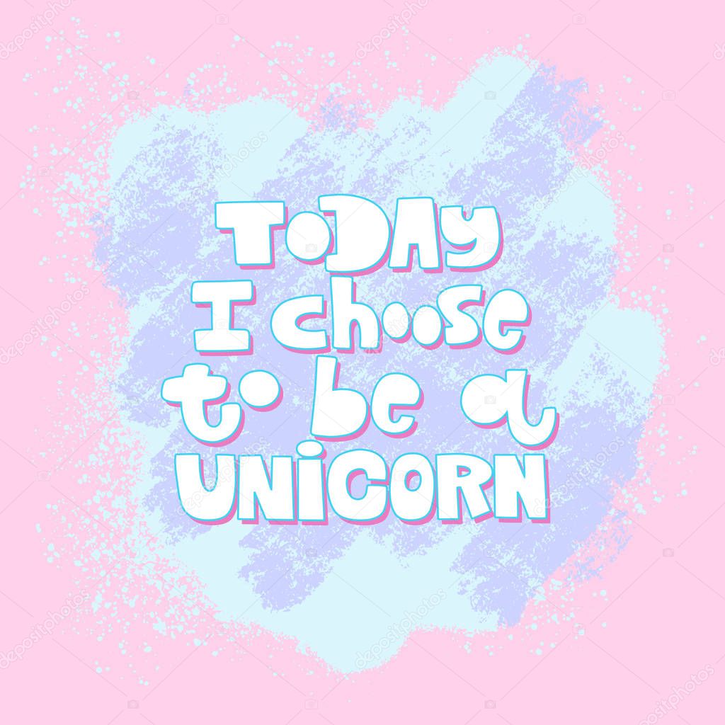 Handdrawn lettering about unicorns