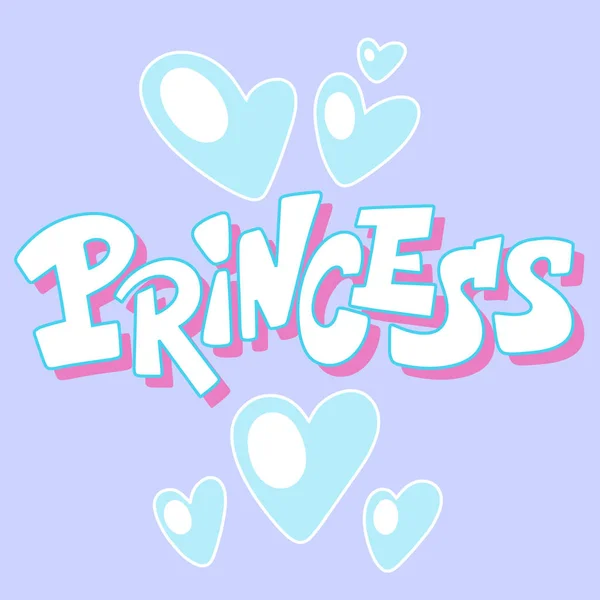 Handwritten Style Font Little Princess Text Card Poster Shirt Lettering — Stock Vector