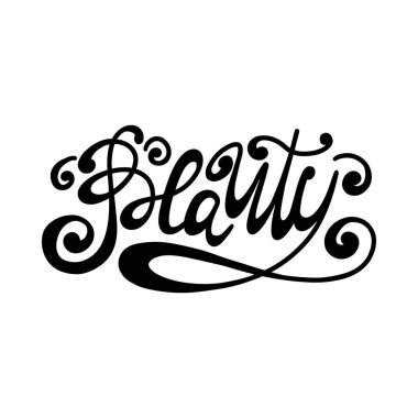 El yazısı stili yazı tipi güzellik, metni kartı, poster, tişört yazı yazdırma